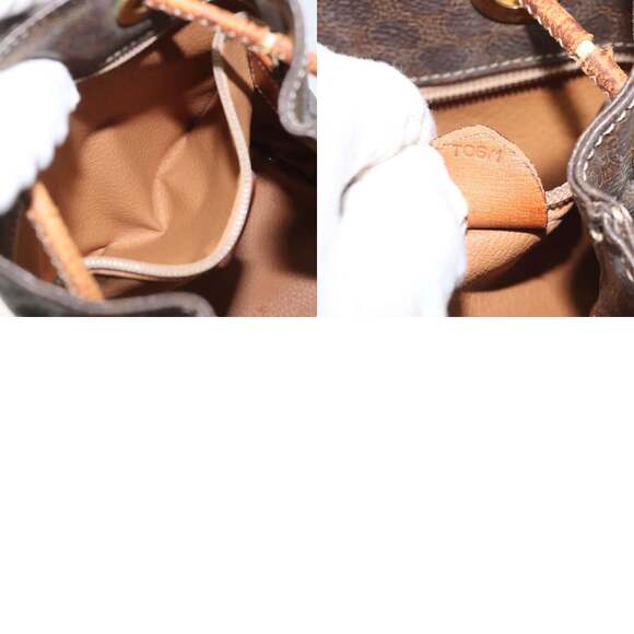 CELINE Macadam Canvas Purse Backpack Pvc Leather Brown Gold - Picture 13 of 13